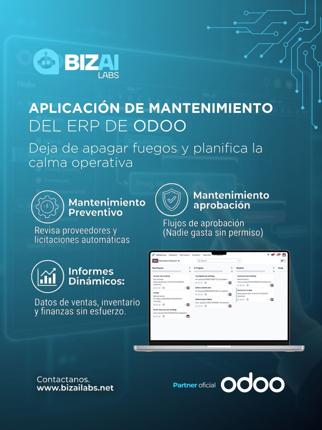 Aplicación de Mantenimiento del ERP de Odoo Aplicación de Mantenimiento del ERP de Odoo