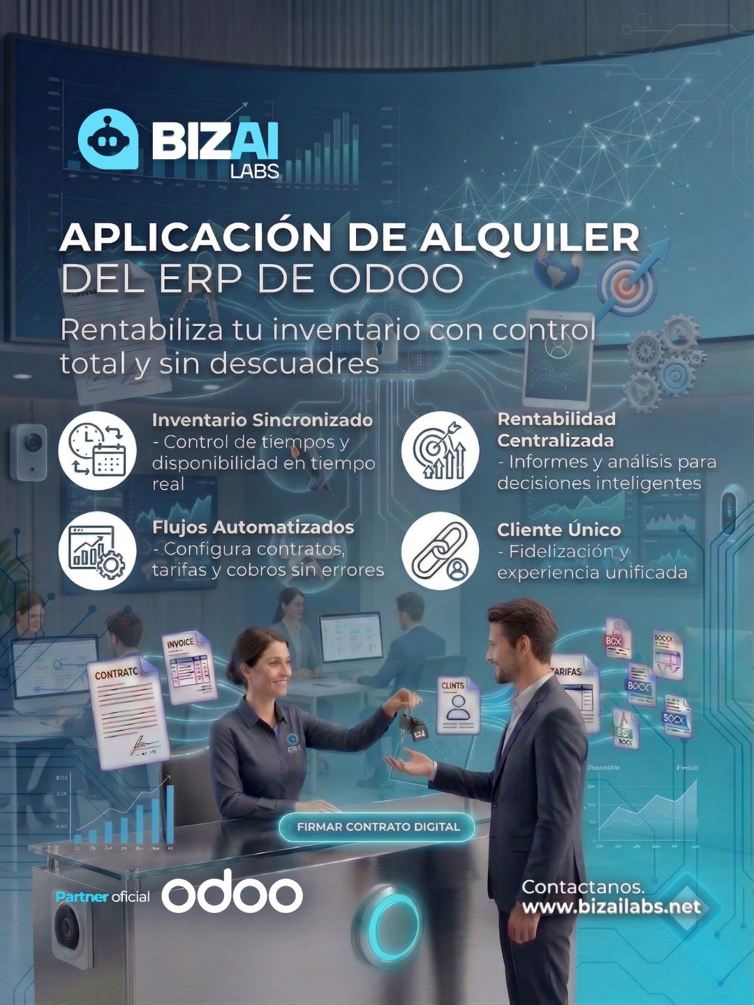 Aplicación de Alquiler del ERP de Odoo