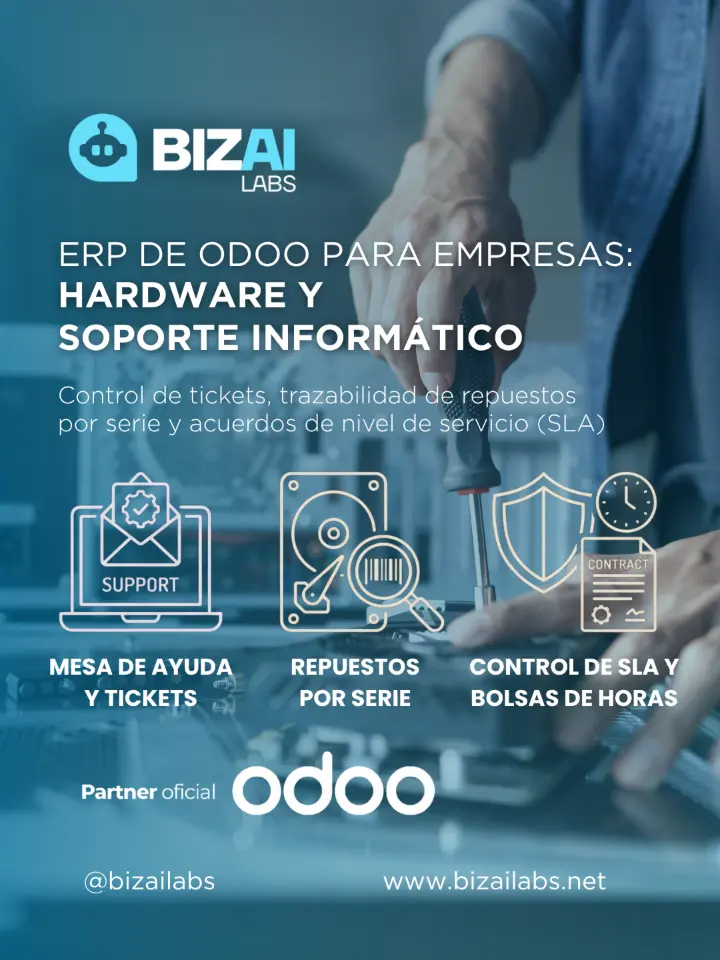 ERP de Odoo para empresas: Hardware y soporte informático ERP de Odoo para empresas: Hardware y soporte informático
